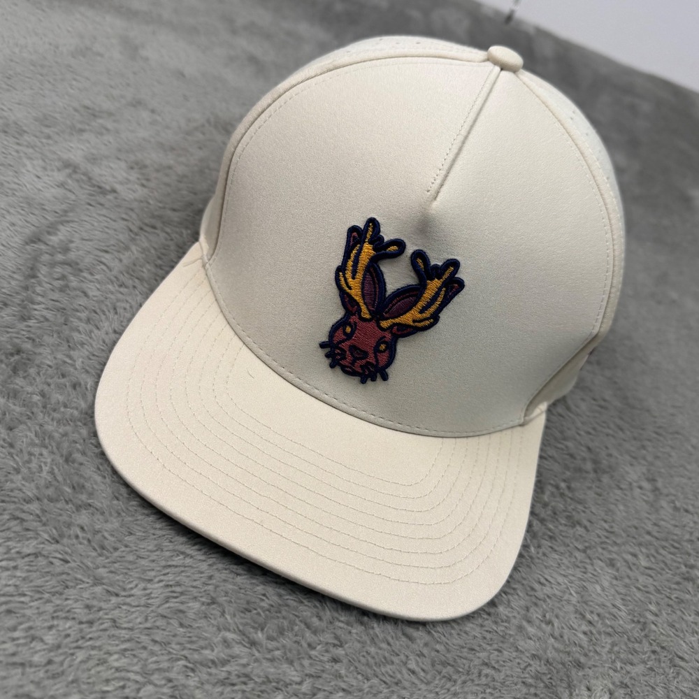 Waggle Jackalope Golf Hat Mens OSFA Cream Excellent Performance Snapback Cap